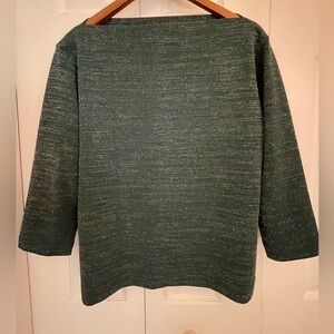 Vivien of Holloway green sparkly slash neck top XL